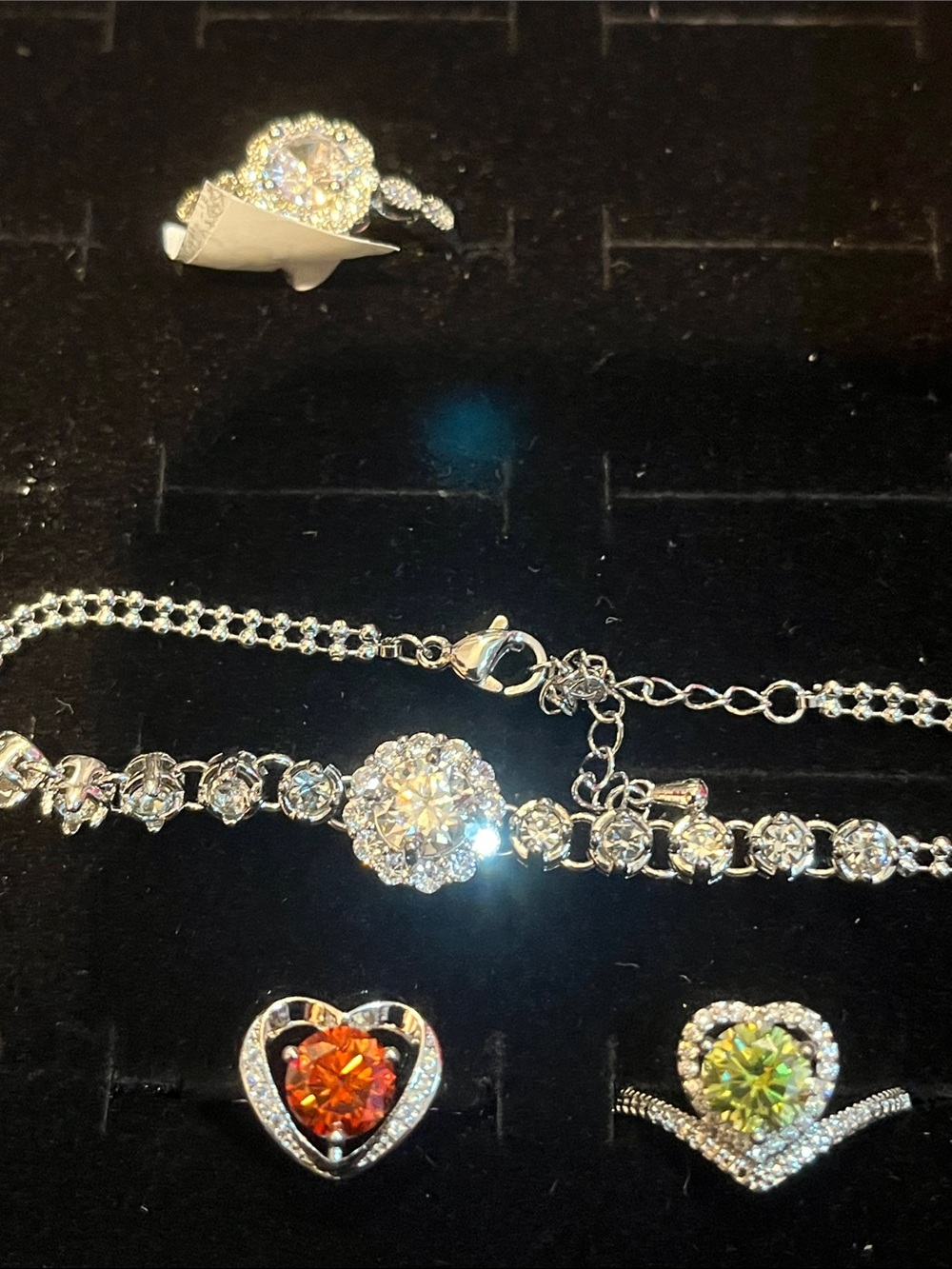 Silver moisenite - bracelet